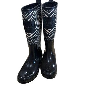 Coach Pearl Legacy Zebra Print Rain boots size 7B